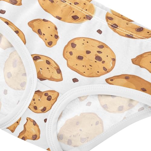 Wusikd Broken Chocolate Girls' Underwear Cotton Chip Cookies Girls Briefs Soft Toddler Underwear 2T4