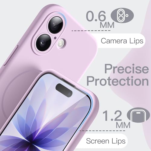 Image of JETech Magnetic Silicone Case for iPhone 17, Purple | Compatible with MagSafe, Silky Soft Touch, Full Camera Lens Protection, Shock Absorbing Phone Cover