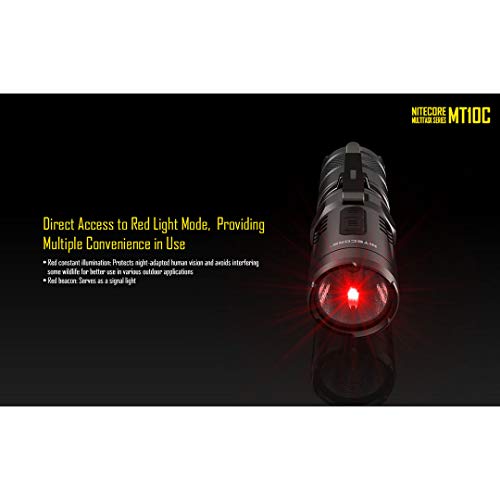 Nitecore Mt10C 920 Lumen Multitask Tactical Flashlight With Red Light, Lumentac Organizer #TOP3