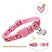 Miiemiu Valentine's Day Cat Collar Set, 4 Pack Pink Heart Pattern Collars with Cute Charms and Bells for Boys Girls Kitties Kittens