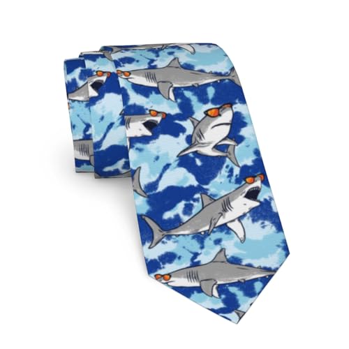 Shark Cool Fun Ties For Men Novelty Funny Neckties Classic