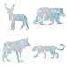 GORGECRAFT 16 UNIDS Animal de la Selva Ventana Se Aferra Estático Arco Iris Vidrio Calcomanía Oso Ciervo Lobo Leopardo Anticolisión Ventana Pegatinas Vinilo Prismático No Adhesivo Calcomanía