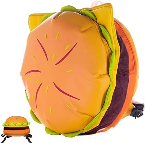 hkufpq cheeseburger backpack multi-compartment, universe hamburger backpack burger backpack daypack