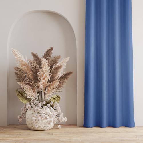 Image of LaVichitra Polyester Thermal Insulated 3 Layered Solid Blackout Opaque Door Curtain (7 ft, Light Blue)