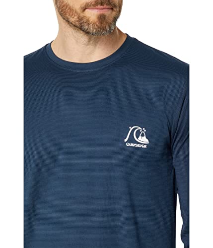 Quiksilver Men's Standard Heritage Long Sleeve Rashguard Upf 50 Sun Protection Surf Shirt, Midnight Navy Heather, X-Large #TOP25