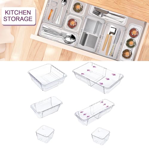 Solution de rangement en ABS pour ustensiles avec plateau de rangement extensible de tiroir