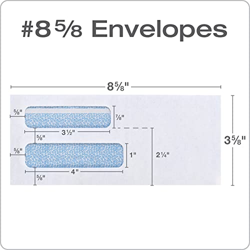 Columbian #8-5/8 Security Envelopes, 500 Pack, Double Window Self Seal Envelopes for QuickBooks Checks and Business Mailings, Tamper Evident, 3-5/8" x 8-5/8", Durable 24 lb White Paper by Columbian - Image 2