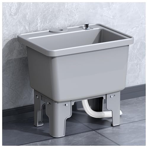 Lavandino Domestico da 40/50cm Con Piano in PP e Lavello Con di Controllo Dellacqua a Pulsante Lavatoio Portatile Ideale per Lavanderie Garage Cantine Balconi e Giardini