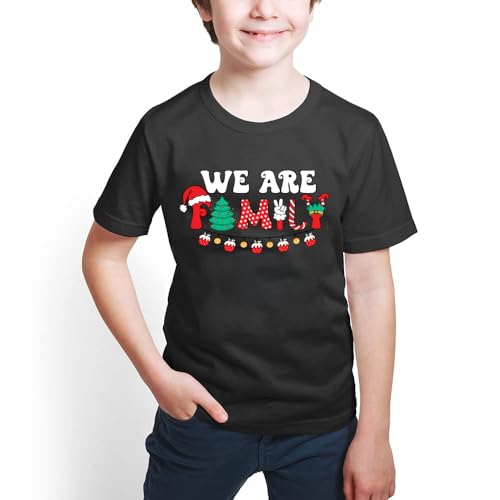 Image of Merry Christmas Family Shirts Plus Size Tops Couple Outfit Tee Parent-Child Short Sleeves Christmas Top