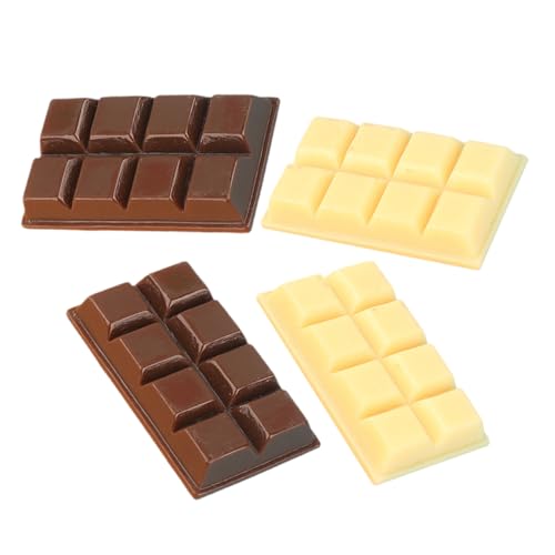 Toyvian 4pcs Fake Chocolates Models, Resin Small Chocolates Props, Realistic Doll House Decoration...