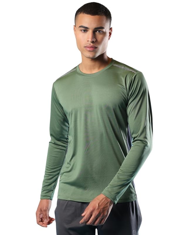 Image of CHKOKKO Gym T Shirts for Men Workout Solid Quick Dry Sports Men T-Shirts Breathable Lightweight Full Sleeve Regular Fit Round Neck Running Stylish Tshirt for man