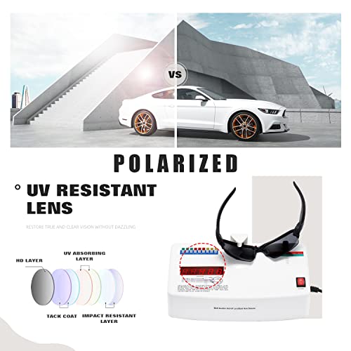 Masdun Polarized Sports Sunglasses For Men Women Half-Frame Riding Sunglasses Baseball Fishing Cycling Running Golf Shades (Black/Grey-White/Orange) #TOP7