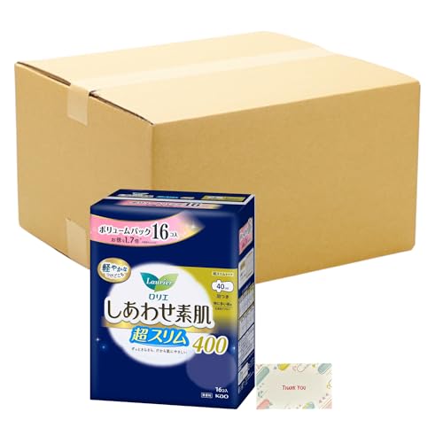 ロリエ しあわせ素肌 ボリュームパック 超スリム 特に多い夜用40cm 羽つき 16個 8個セット + Kunutonnオリジナルロゴ入りe おまけ付