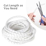 AGPTEK Wąż kablowy, wąż ochronny do kabli 12-25 mm, 6 m organizer, kanał kablowy, osłona na kable, elastyczny plątanina kabli, biały