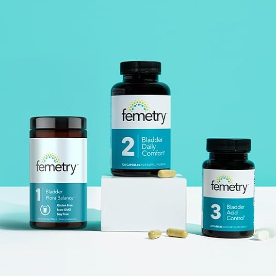 Femetry Bundle Urinary & Bladder Support Kit: Urinary Cleanse & Flora Balance, Bladder Daily Comfort & Bladder Acid Control IC/BPS UTI Relief, Clinically Formulated by Urogynecologists