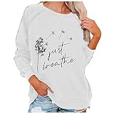 raillery Womens Fashion Solid Color Print SweaterLong Sleeve O Neck Blouse Loose Casual Tunic Tops