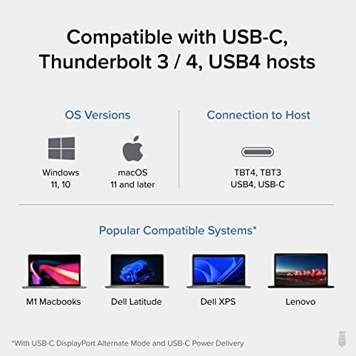Plugable 4K USB C Docking Station Triple Monitor with 100W Power Delivery, USB C Dock for Thunderbolt 3/4, and USB-C Windows and Mac (3x HDMI and 3x DisplayPort, 1x USB-C, 4x USB 3.0, SD Card Reader)