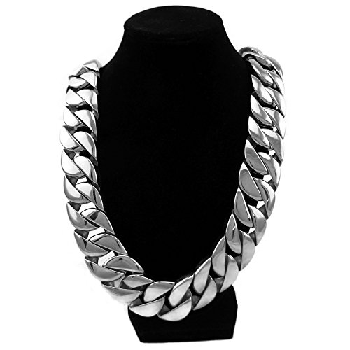 Heavy Chain 30Mm Wide Cuban Curb 316L Mens Stainless Steel Silver 28 Inch Huge Hip Hop Necklace #TOP3