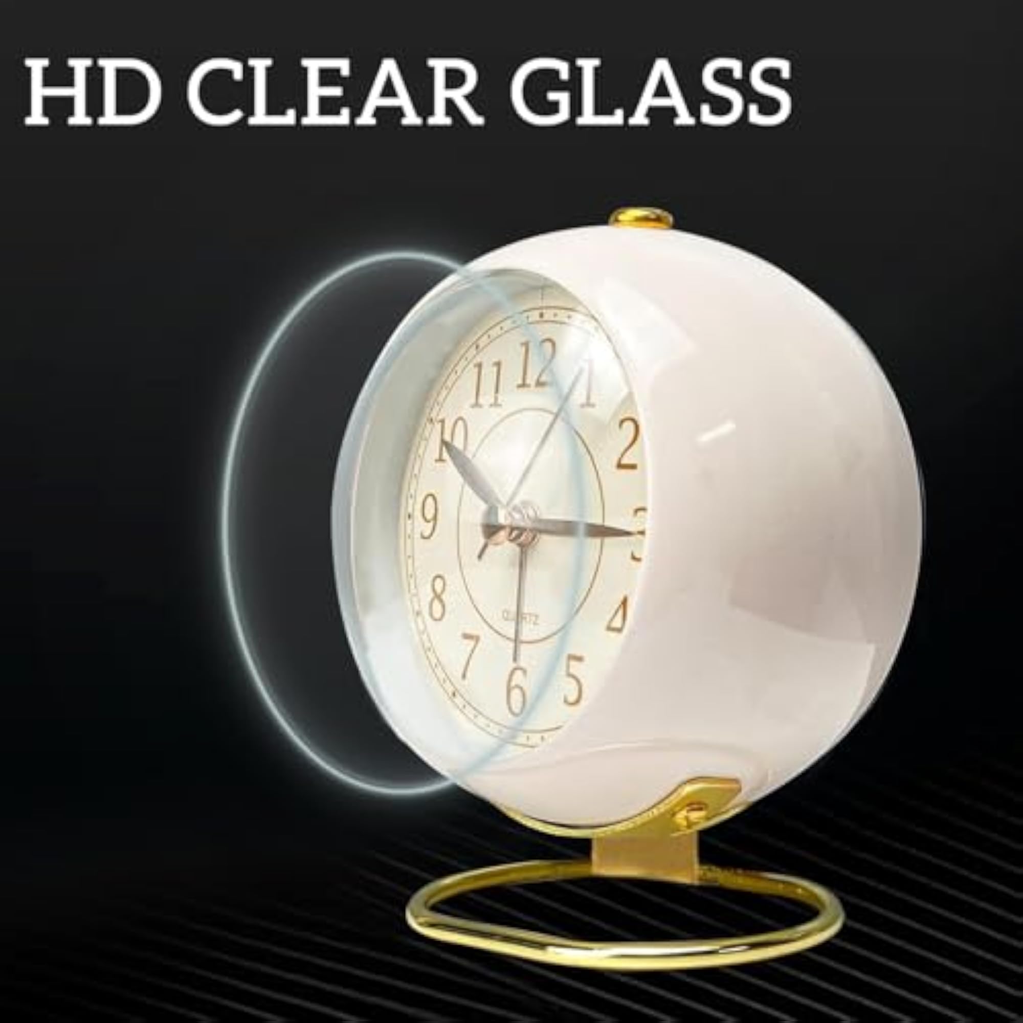 Silent Analog Alarm Table Clock Stylish Desk Clock with Stand