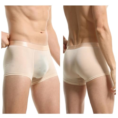 Men's Boxer Briefs Underwear Ice Silk See Through Ultra Thin Bulge Pouch Boxer Briefs3