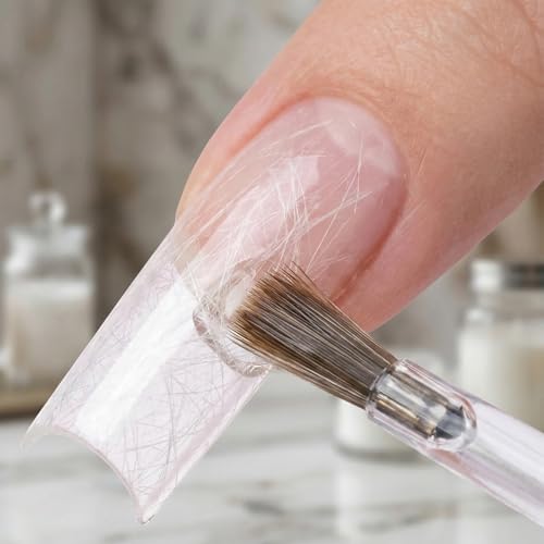 Hzopcw 40pcs Silk Nail Wrap Kit, Fiberglass Broken Natural Nail Extension Wraps, Silk Wrap Protector Repair Kit for Reinfoce Extender DIY Home Use Salon- White