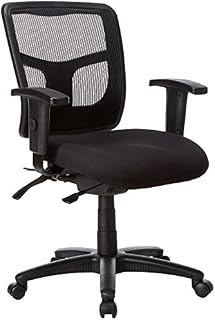 Lorell Ergomesh Chair, Mesh Back/Black Fabric Seat