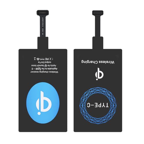 Image of 2PCS Ultra Slim Type-C Wireless Charging Receiver Adapter, 10W Qi Wireless Charger Receiver for USB-C Android Phones, Foldable Plug, High Conversion Efficiency