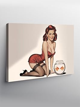 Tablo Mega Kanvas Tablo Pin-Up K z  Ve Bal k Kasesi YTCNVS505868, 100 x 140