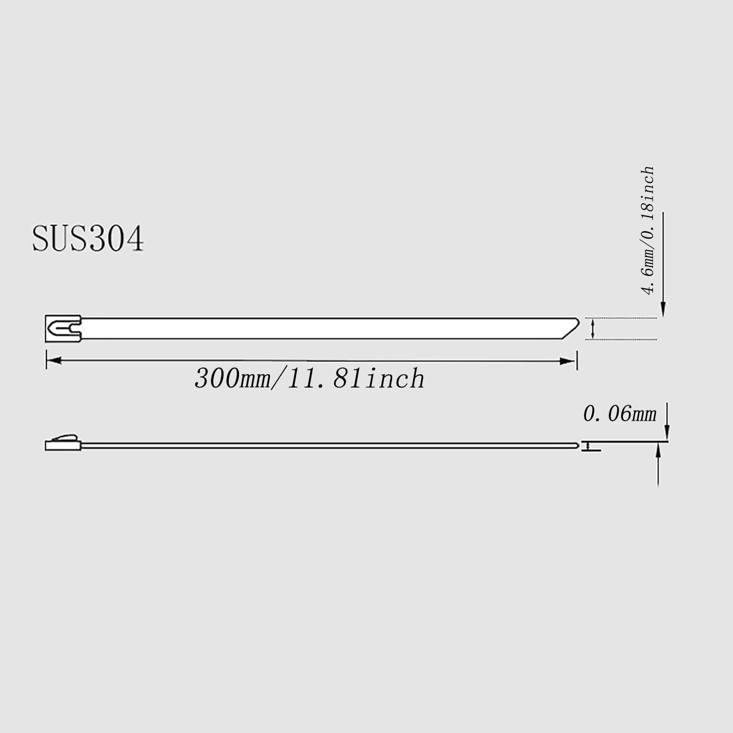 50PCS 11.8 Inches 304 Stainless Steel Heat Resistant Heavy Duty Self Locking Chain Style Cable Ties 198 Lbs Load Capacity For Exhaust Pipe Wrapping Fences Automotive Maintenance Pipe Securing