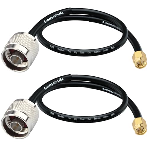 leeyovk RG58 SMA �����W�����p�[�P�[�u�� 30CM �M���k�`���[�u�t�� SMA�I�X-N �I�X �ᑹ���A���e�i�����P�[�u�� 3G 4G LTE WiFi ���[�^�[/����LAN�p ���o�C�����[�^�[�E�z�[�����[�^�[�E�A���e�i�E�����@��Ή� 2�{