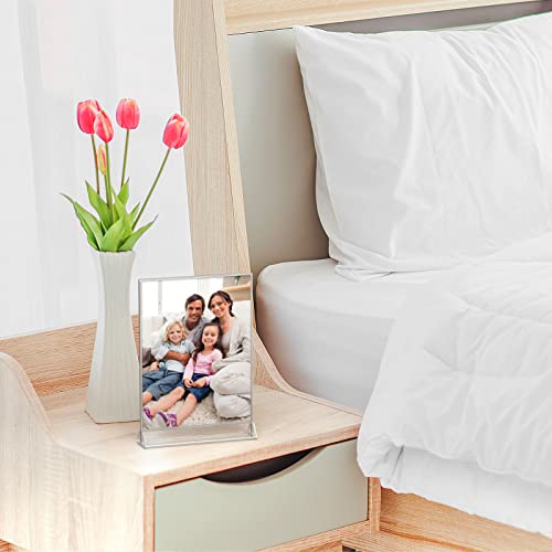 Niubee 6Pack 4X6 Clear Acrylic Sign Holder With Sliver Borders And Vertical Stand, Double Sided Table Menu Holders Picture Frames For Wedding Table Numbers, Restaurant Signs, Photos And Art Display #TOP5