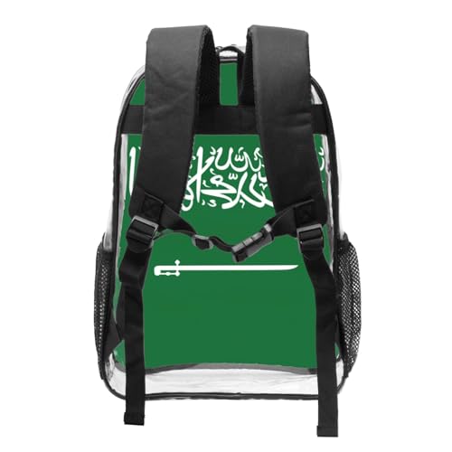 Mochila transparente resistente con bandera saudí impermeable para conciertos 2