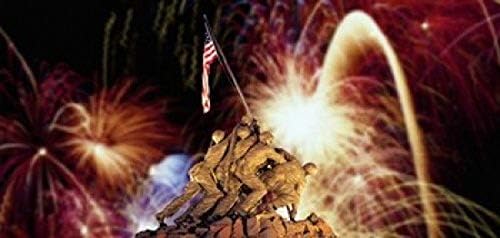 Posterazzi Digital Composite Fireworks Highlight the Marine Corps War Memorial Arlington Virginia USA Poster Print, (12 x 6) image 2