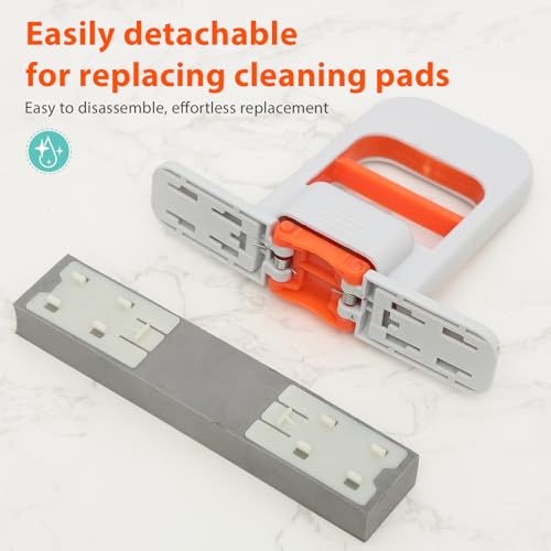 Self Squeezing Mini Mop, Orange Small Sponge Mop, Wet and Dry Use Cleaning System, Foldable Desktop Mop, One-Hand Squeeze Handle and Replaceable Head by NBBCH - Image 8