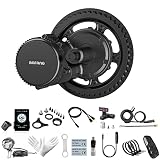 BAFANG Motor Central 250W 36V/48V BBS01 Kit de Conversión de Bicicleta Eléctrica, Pantalla LCD, Rueda de Cadena 44T con Sensor de Engranajes de Metal para Bicicletas de Montaña