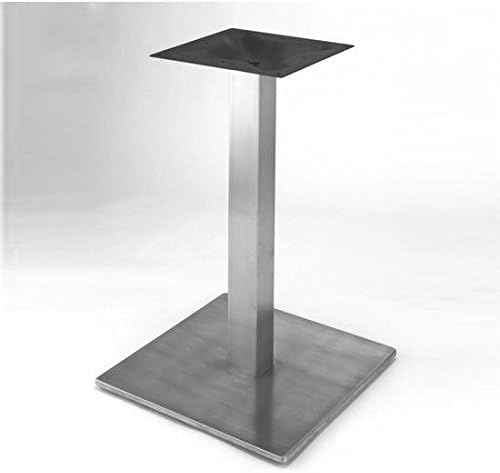 Steelbase Nikai Stainless Steel Square Dining Height Table Base, 30 inch W x 30 inch D x 28 inch H, Single 4 inch Column