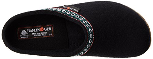 HAFLINGER Women's GZ Classic Grizzly Clog, Black, 13 - Thumbnail 5