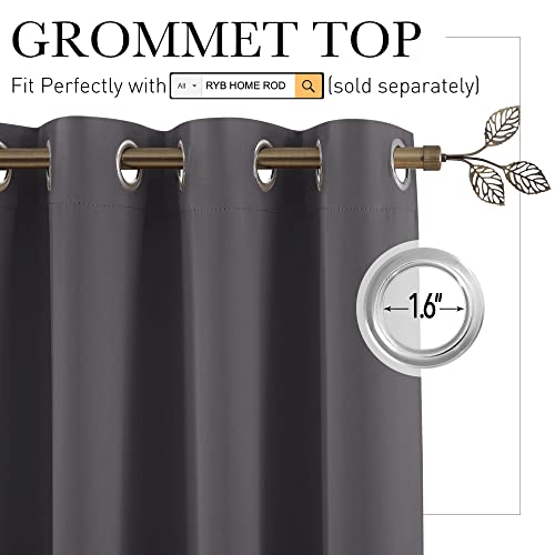 Ryb Home Portable Room Divider Curtain, Noise Reduction Privacy Protection Heavy Duty Grommet Top Curtain Panel For Living Room/Locker Shelf/Dorm Decor, 9 Ft Tall X 10 Ft Wide, Gray, 1 Pack #TOP1
