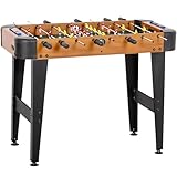 SPORTNOW Baby Foot pour Enfants et Adultes, 22 Joueurs, 2 balles, compteurs manuels et poignées antidérapantes, Table de babyfoot sur Pieds pour la Famille et Le Cadeau, 92 x 75 x 71 cm, Marron