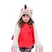 Kids Unicorn Hat Winter Warm Crochet Knitting Scarf with Pocket Hooded Beanies Animal Hats Cosplay Photography Cap (Pink, Large)