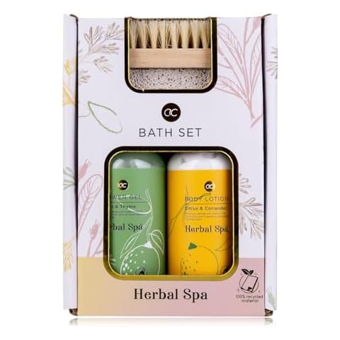 accentra Herbal Spa Bath Set with Shower Gel and Lotion Cover