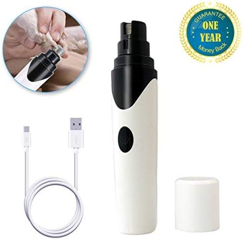 Kunya Electric Rechargeable Pet Nail Grooming Tool Grinder, Painless Cat Dog Paws Nail Grinder Clipper Trimmer 3 Grinding Modes Safety…