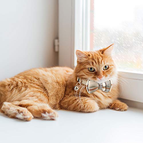 4 Pieces Bow Tie Cat Collar Bandana, Breakaway Pet Collar Bandana with Classic Plaid Adjustable Cat Collar with Scarf… - Image 8