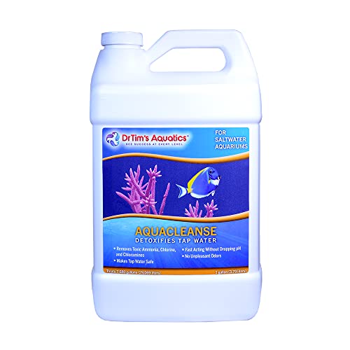 Dr. Tim’s Aquatics Saltwater Aquacleanse Tap Water Detoxifier – For Fish Tanks, Aquariums – Eliminates Toxic Chemicals, Odors – Reduces Ammonia, Chlorine, Chloramines – H20 Pure – 128 Oz. #TOP22