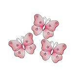 The Butterfly Grove Ella Butterfly Decoration 3D Hanging Mesh Nylon Decor, Pink Carnation, Mini, 3