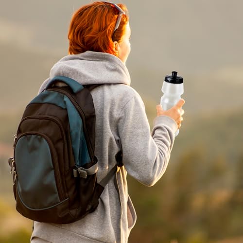 Belinlen 6 Pack 25 oz Sports Water Bottles Sports and Fitness Squeeze Water Bottles BPA Free come with 8 pcs Chalk Labels, 1 Pen(Dishwisher Safe)