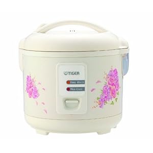 Tiger JAZ-A18U-FH 10-Cup (Uncooked) Rice Cooker and Warmer with Steam Basket, Floral White