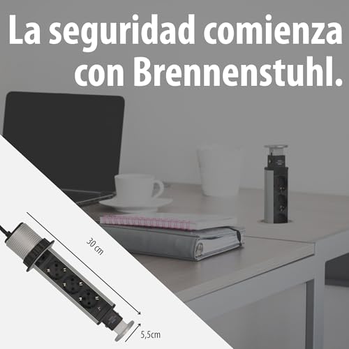 Regleta de mesa empotrable Brennenstuhl Tower Power con cable de 2 metros 6