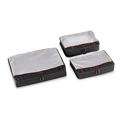 Briggs & Riley 3 Pack Zippered Packing Cubes/Luggage Organizers For Travel, Black, Large #TOP1