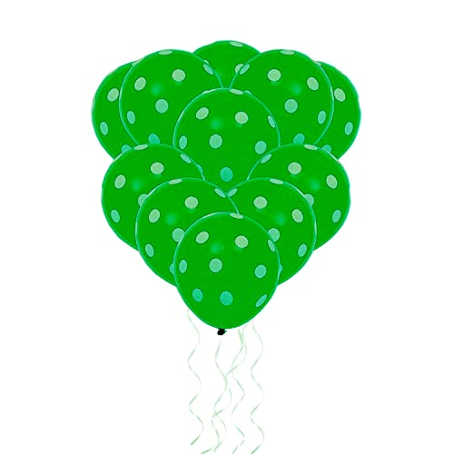 Image of RasuDecor 10 Pieces 12 inch Polka Dot Latex Balloon Green and White Dot Colorful Balloons, 12 Inch Latex Polka Dots Balloons for Kids Women Men Birthday Easter Engagement Wedding, Halloween Party Supplies Decor #RasuImpex (10Pcs 12 inchPolkaDotGreenWhite)
